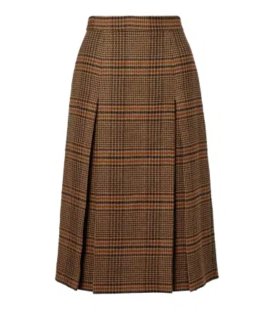 Saint Laurent Prince of Wales check wool midi skirt | Thumbnail 1