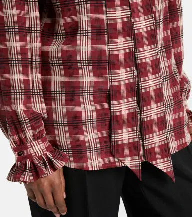 Saint Laurent Checked silk blouse | Thumbnail 5 Saint Laurent Checked silk blouse | Thumbnail 5