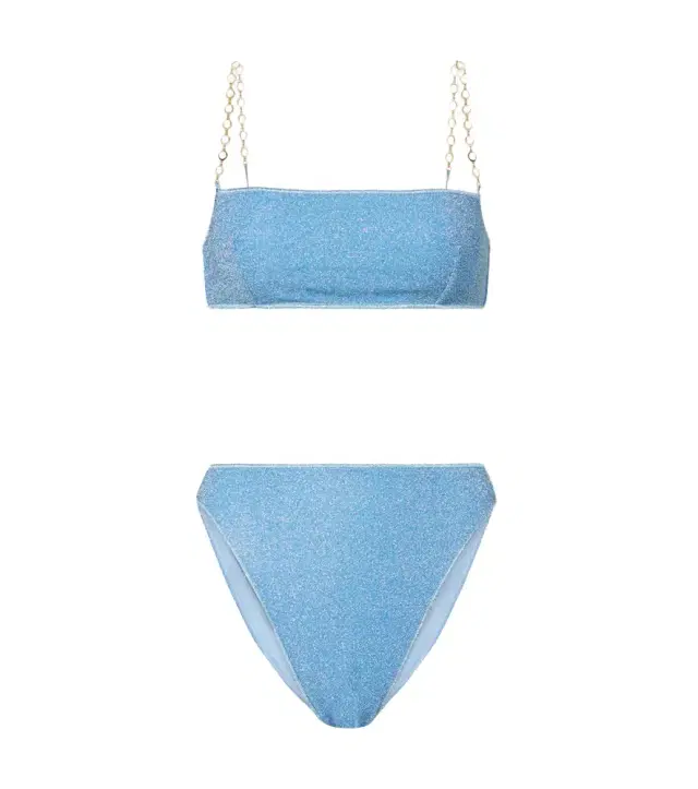 Oseree Oséree Lumière O Chain lamé bikini