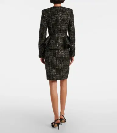 Safiyaa Tomomi sequined peplum tweed jacket | Thumbnail 3 Safiyaa Tomomi sequined peplum tweed jacket | Thumbnail 3