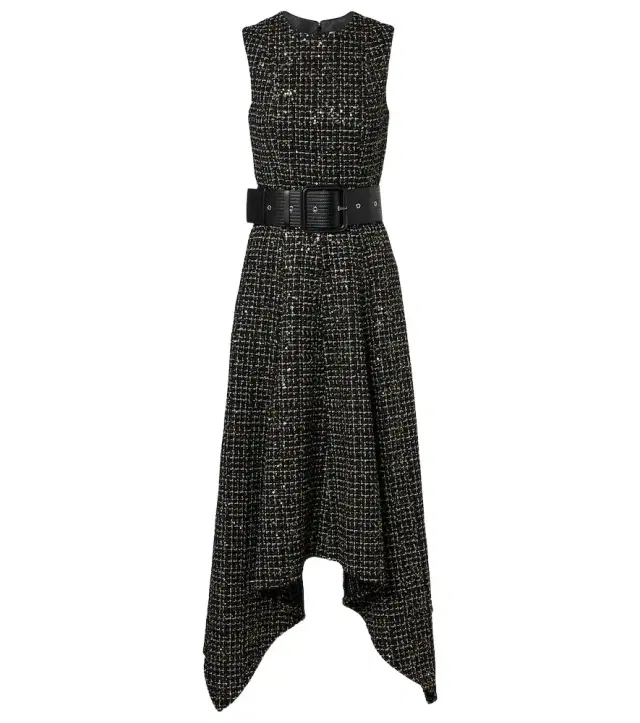 Safiyaa Okimi sequined tweed midi dress
