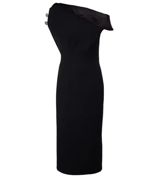 Safiyaa Reina asymmetric embellished midi dress