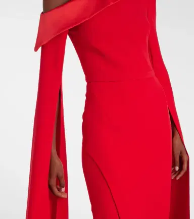 Safiyaa Rinoa caped crépe gown | Thumbnail 3
