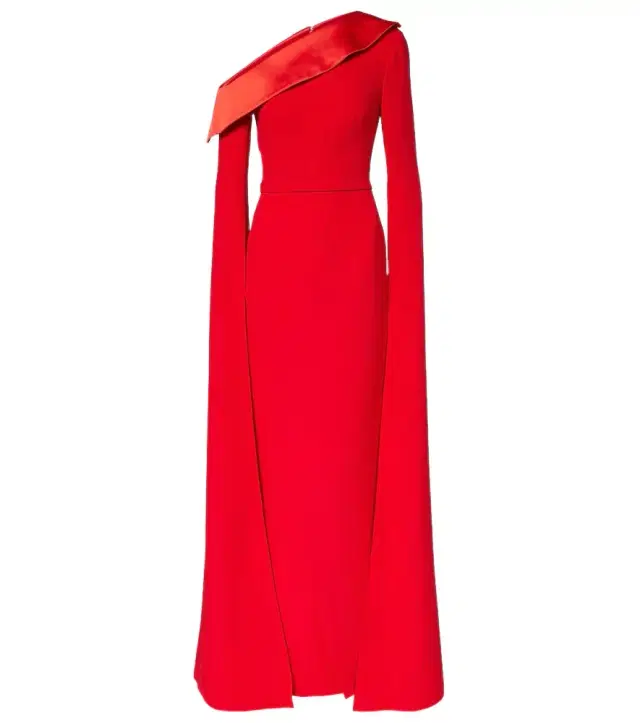 Safiyaa Rinoa caped crépe gown