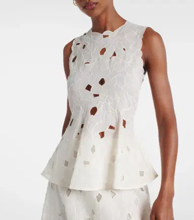 Ulla Johnson Ali floral cotton organda top | Thumbnail 3