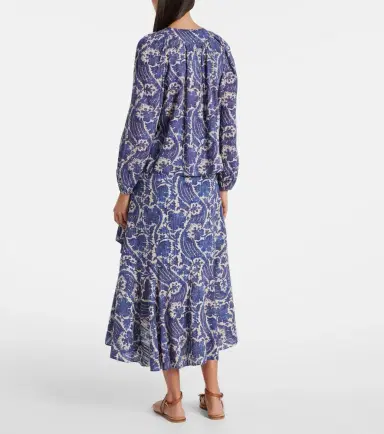 Ulla Johnson Brea printed cotton-blend blouse | Thumbnail 3