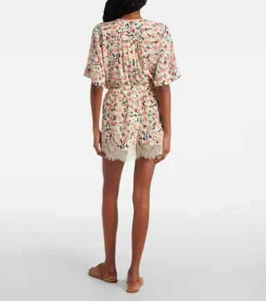 Ulla Johnson Noella floral lace-trimmed silk shorts | Thumbnail 2