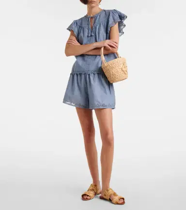 Ulla Johnson Elowen lace-trimmed cotton shorts | Thumbnail 4
