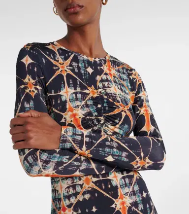 Ulla Johnson Naia ruched printed jersey midi dress | Thumbnail 4
