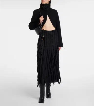 Alaïa Alaïa Tiered wool and silk maxi skirt | Thumbnail 2