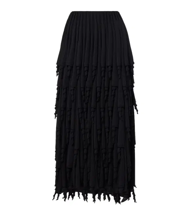 Alaïa Tiered wool and silk maxi skirt