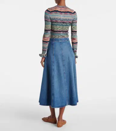 Ulla Johnson Uma denim midi skirt | Thumbnail 5