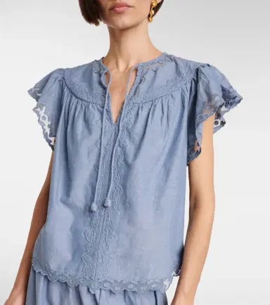 Ulla Johnson Effie lace-trimmed cotton top | Thumbnail 4