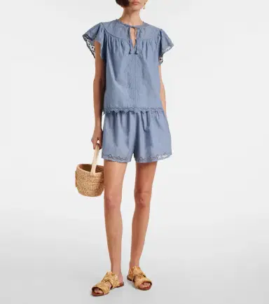 Ulla Johnson Effie lace-trimmed cotton top | Thumbnail 6