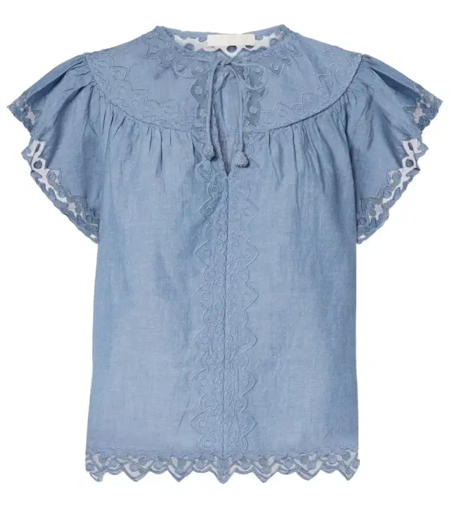 Ulla Johnson Effie lace-trimmed cotton top