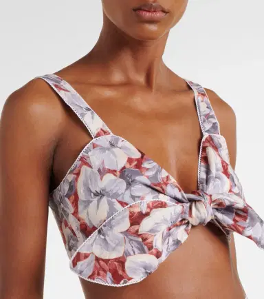 Posse Luna floral linen crop top | Thumbnail 2
