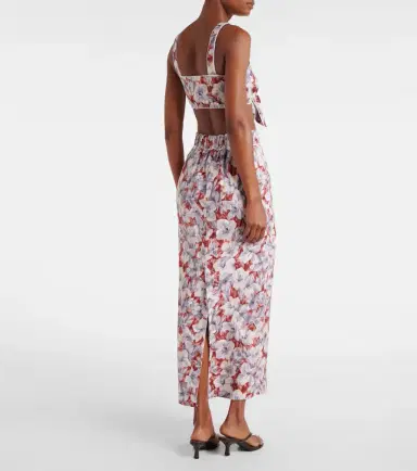Posse Luna floral linen crop top | Thumbnail 4