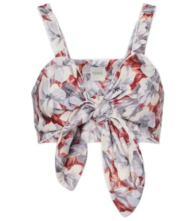Posse Luna floral linen crop top | Thumbnail 1