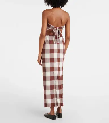 Posse Callie gingham cotton crop top | Thumbnail 2