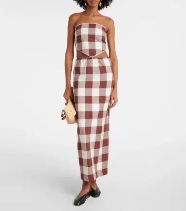 Posse Callie gingham cotton crop top | Thumbnail 4