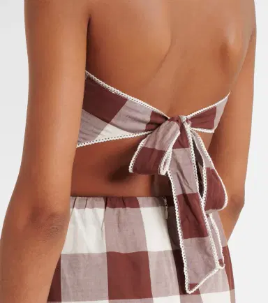 Posse Callie gingham cotton crop top | Thumbnail 5