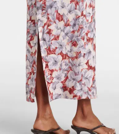 Posse Emma floral linen maxi skirt | Thumbnail 4