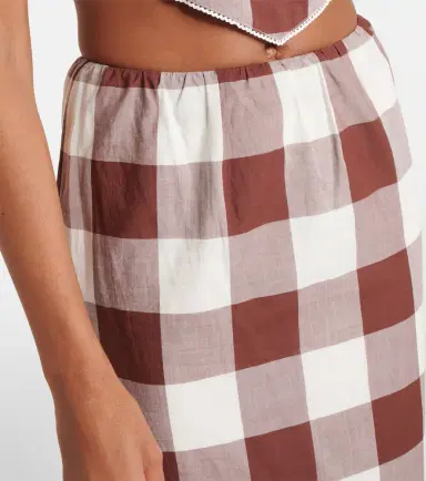 Posse Mira gingham cotton maxi skirt | Thumbnail 3