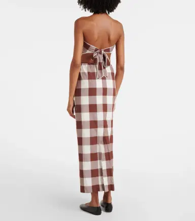 Posse Mira gingham cotton maxi skirt | Thumbnail 4