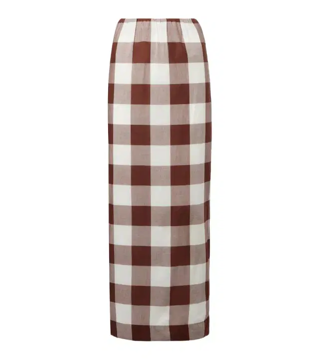 Posse Mira gingham cotton maxi skirt