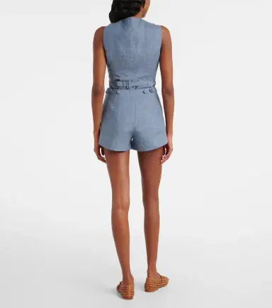 Posse Thea high-rise linen shorts | Thumbnail 2
