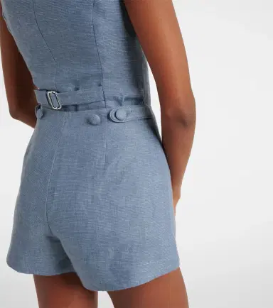 Posse Thea high-rise linen shorts | Thumbnail 3