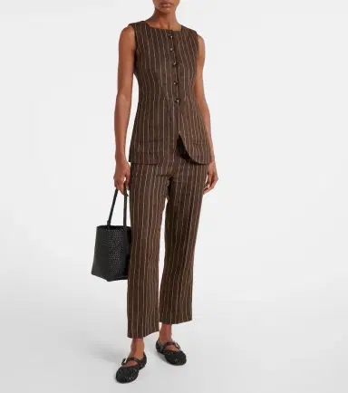 Posse Emma pinstripe linen top | Thumbnail 6