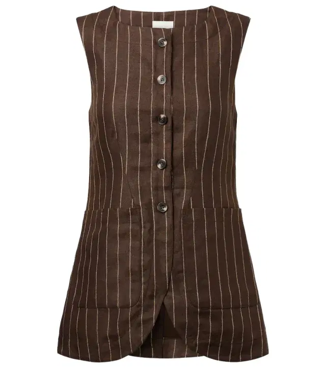 Posse Emma pinstripe linen top