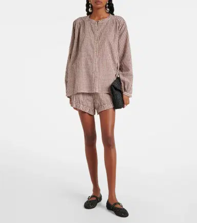 Posse Callie gingham cotton shorts | Thumbnail 4