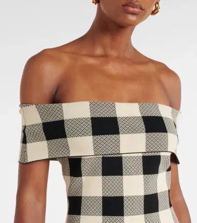 Posse Pippa checked off-shoulder top | Thumbnail 2
