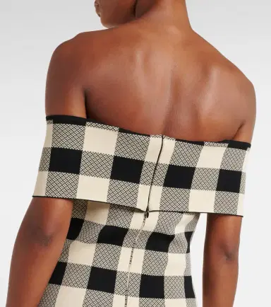 Posse Pippa checked off-shoulder top | Thumbnail 3