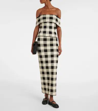 Posse Pippa checked off-shoulder top | Thumbnail 4