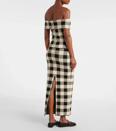 Posse Pippa checked off-shoulder top | Thumbnail 5