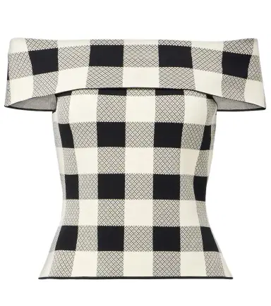 Posse Pippa checked off-shoulder top | Thumbnail 1
