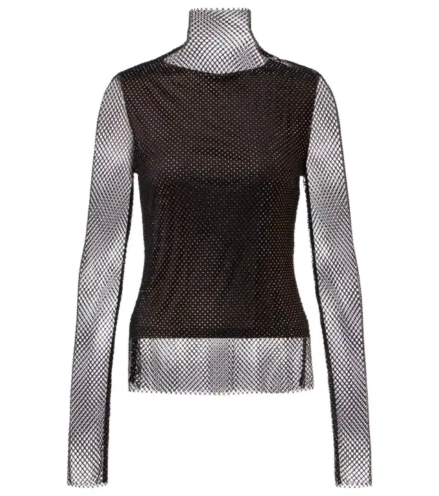 Sportmax Gerarda embellished mesh top