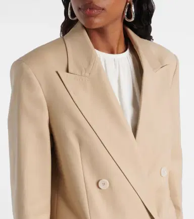 Max Mara Suez double-breasted cotton-blend blazer | Thumbnail 4 Max Mara Suez double-breasted cotton-blend blazer | Thumbnail 4
