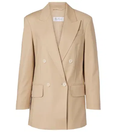 Max Mara Suez double-breasted cotton-blend blazer | Thumbnail 1 Max Mara Suez double-breasted cotton-blend blazer | Thumbnail 1