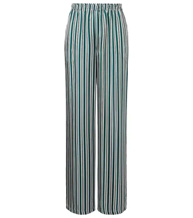 Max Mara Ladino striped wide-leg silk twill pants