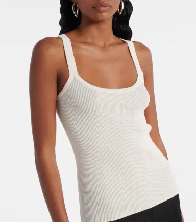 Max Mara Helier ribbed-knit cotton-blend tank top | Thumbnail 3
