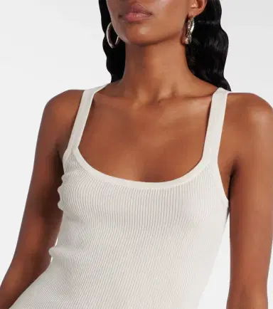 Max Mara Helier ribbed-knit cotton-blend tank top | Thumbnail 5