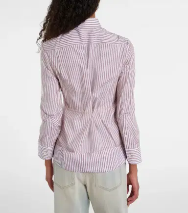 Maison Margiela Pinstriped ruffled cotton poplin shirt | Thumbnail 4 Maison Margiela Pinstriped ruffled cotton poplin shirt | Thumbnail 4