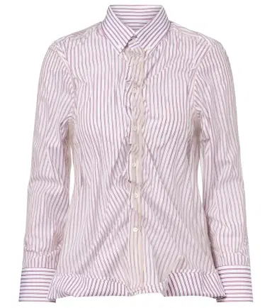Maison Margiela Pinstriped ruffled cotton poplin shirt | Thumbnail 1 Maison Margiela Pinstriped ruffled cotton poplin shirt | Thumbnail 1