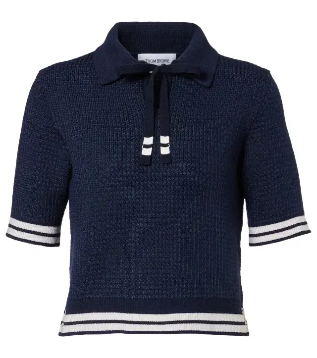 Thom Browne Silk-blend polo shirt