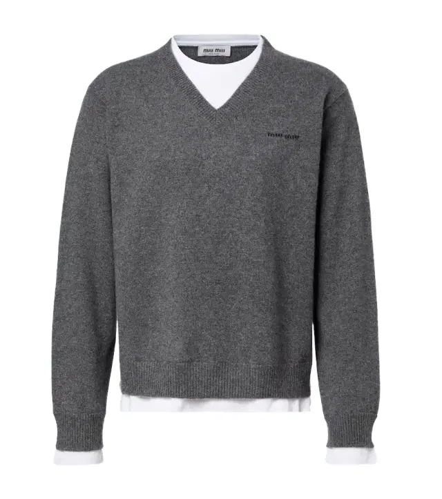 Miu Miu Layered cashmere sweater