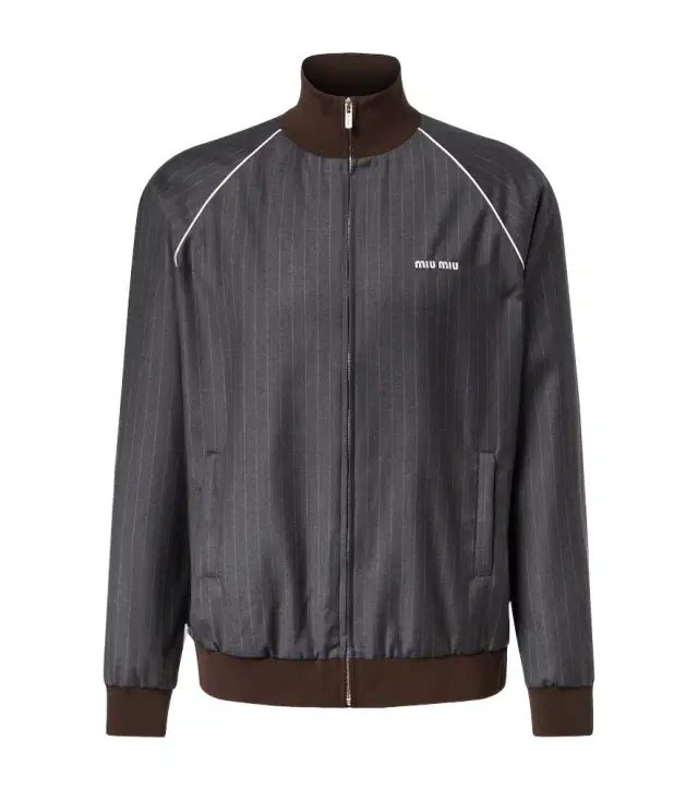 Miu Miu Logo pinstripe virgin wool track jacket